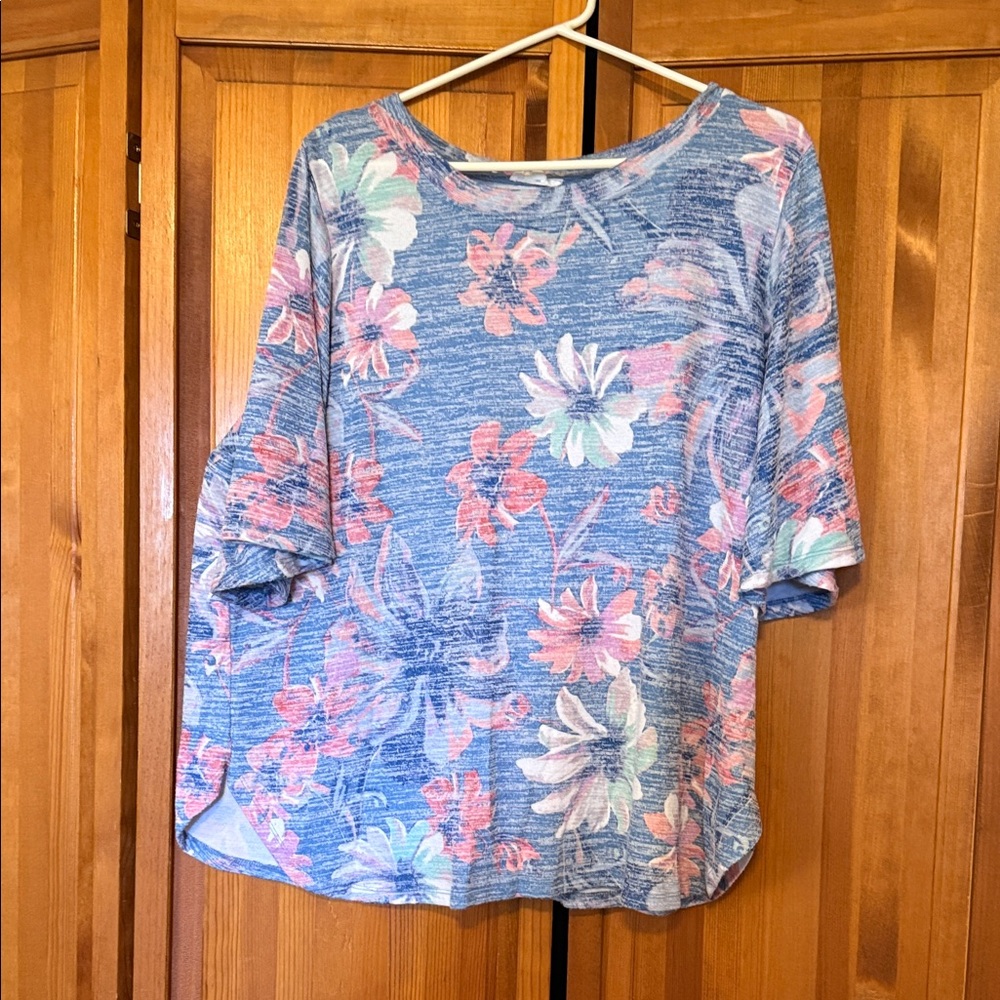 Floral Blue Women's Top